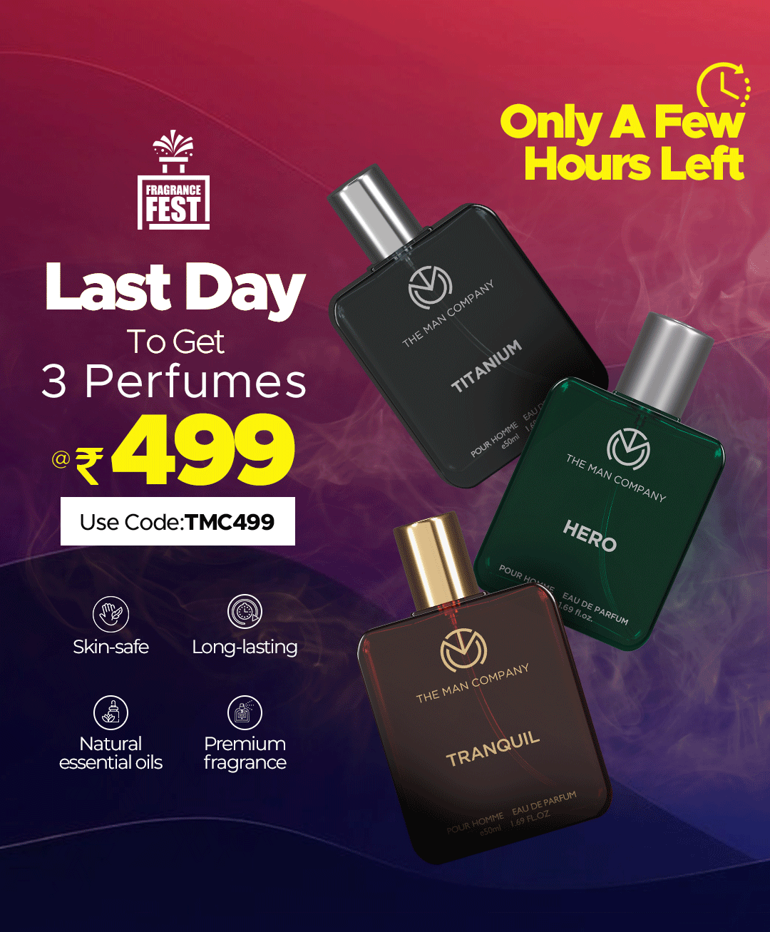 Pick any 3 Perfumes at Rs.499! Use Code: TMC499. Shop Now