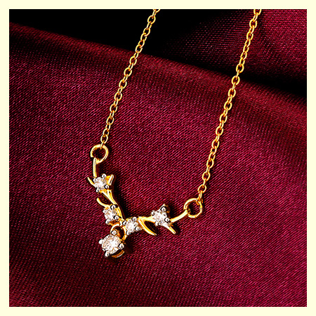 Gold Dearest Deer Diamond Necklace