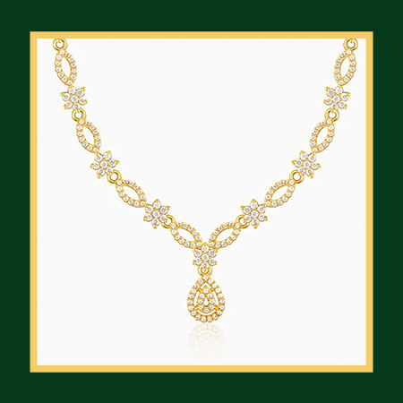 Golden Zircon Shine Elegant Necklace