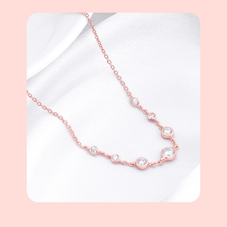 Rose Gold Stoned Necklace